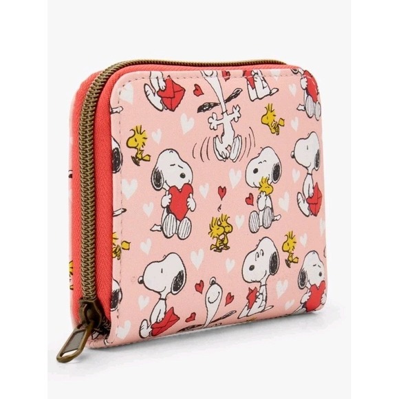 NWT Loungefly Peanuts‎ Snoopy & Woodstock Valentine's Day Hearts Zip Wallet! - Picture 4 of 4